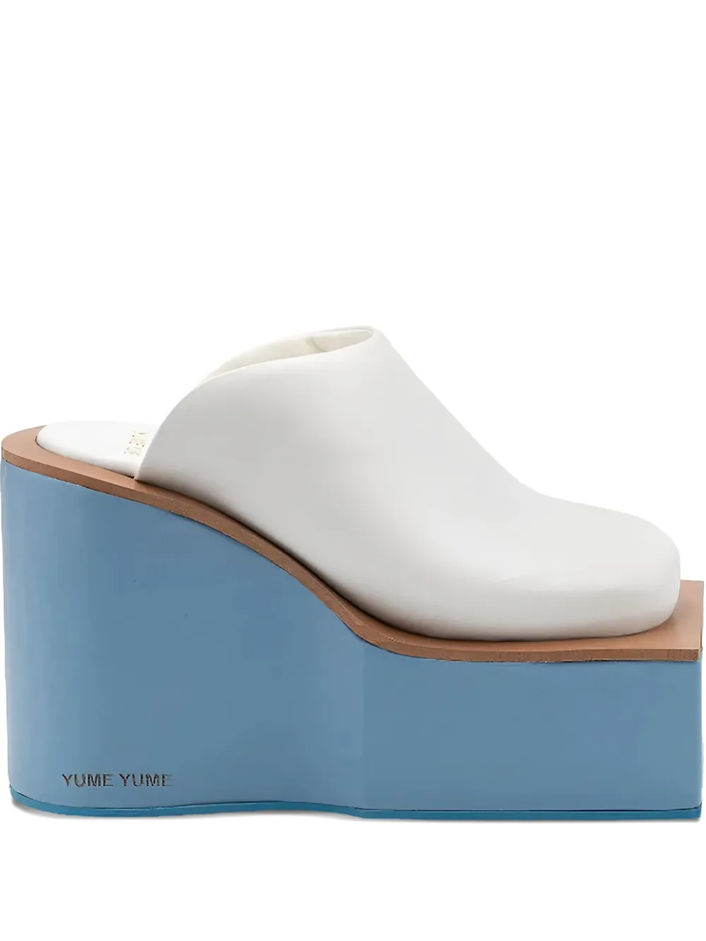 YUME platform wedge pumps White