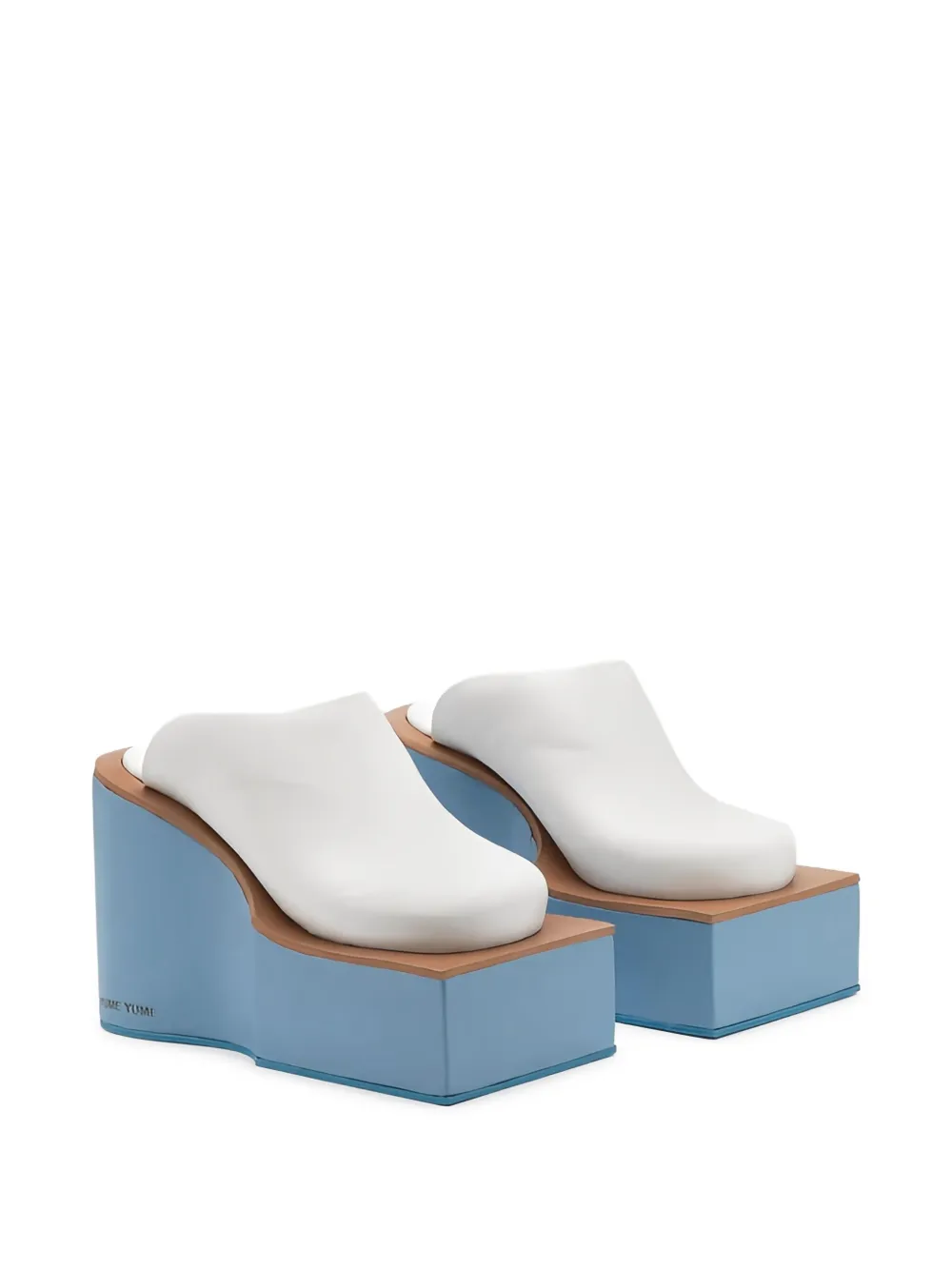 YUME platform wedge pumps White