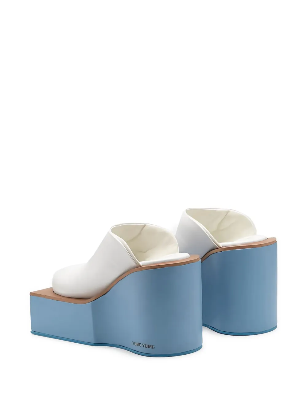 YUME platform wedge pumps White