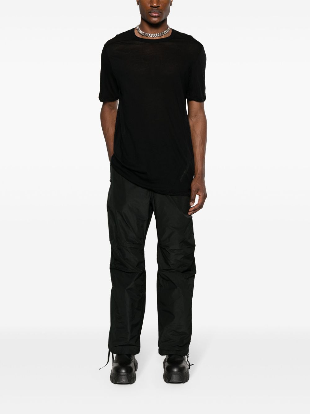 Shop Rick Owens Level T Cotton T-shirt In Black