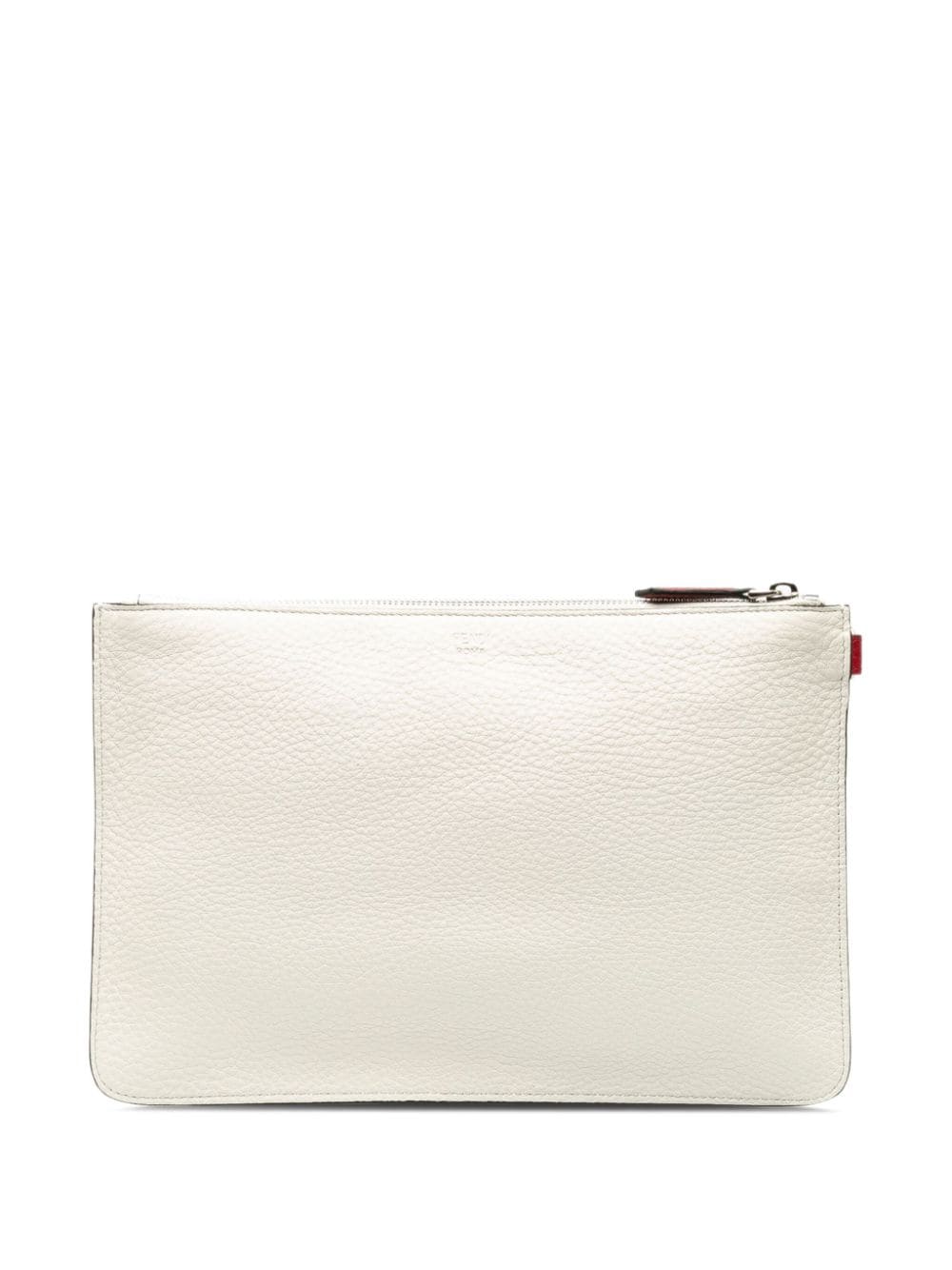 Pre-owned Fendi 2010-2023 Playing Cards Zipped Clutch Bag In White
