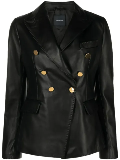 Tagliatore Lizzie double-breasted leather blazer