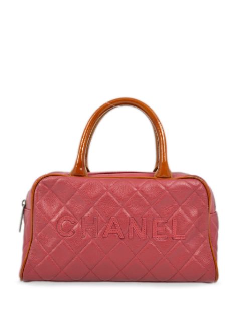 CHANEL 2000 logo-applique 27 bowling bag Women