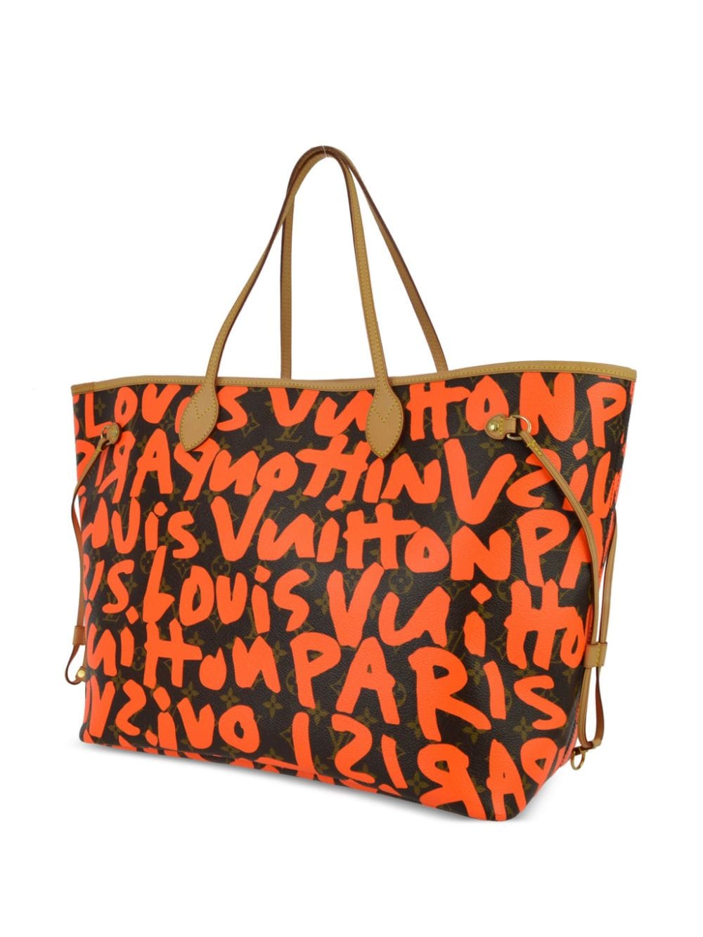Pre-owned Louis Vuitton X Stephen Sprouse 2009 Neverfull Gm Tote Bag In Orange