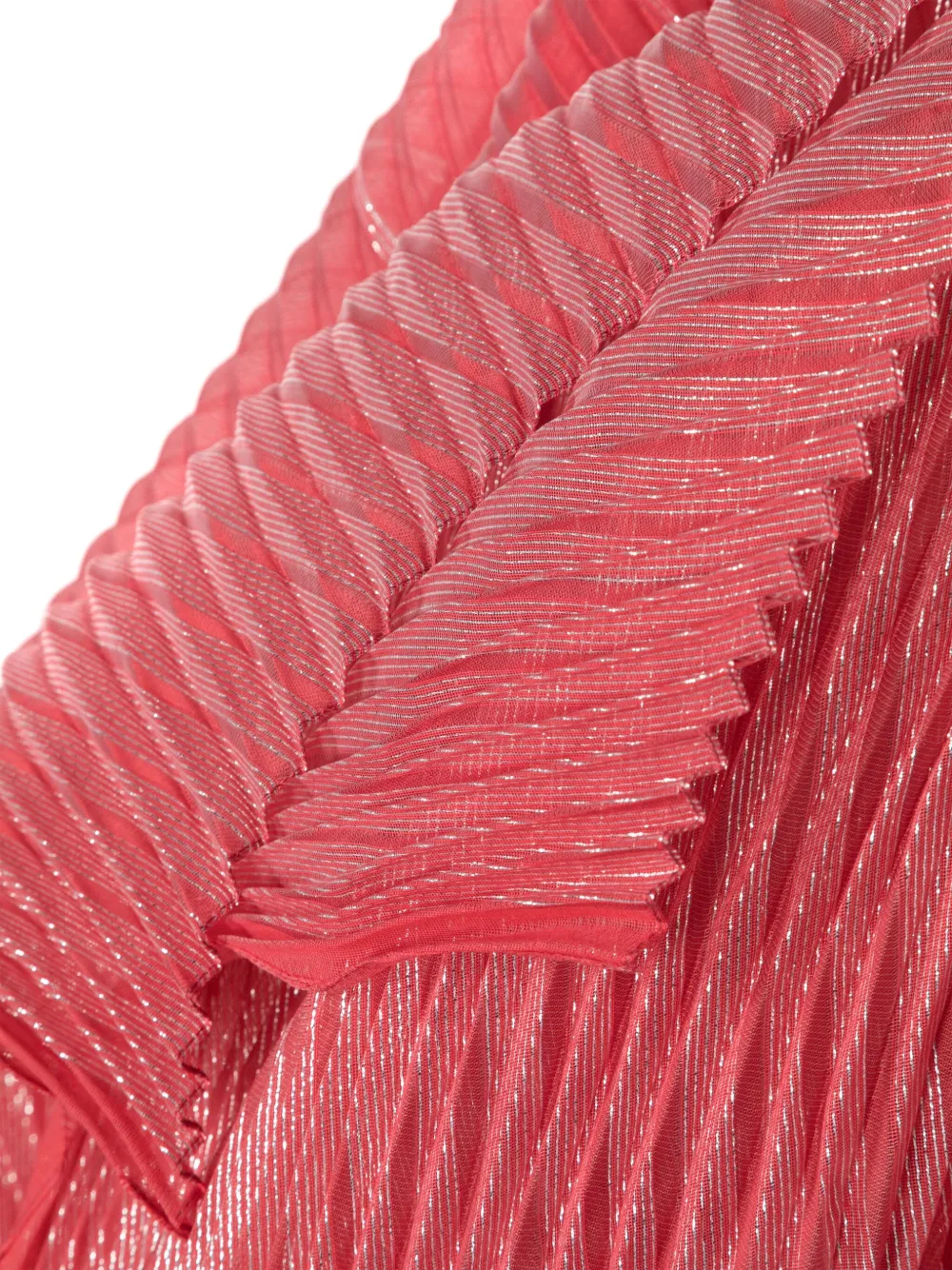 Shop Emporio Armani Striped Pleated Scarf In Red