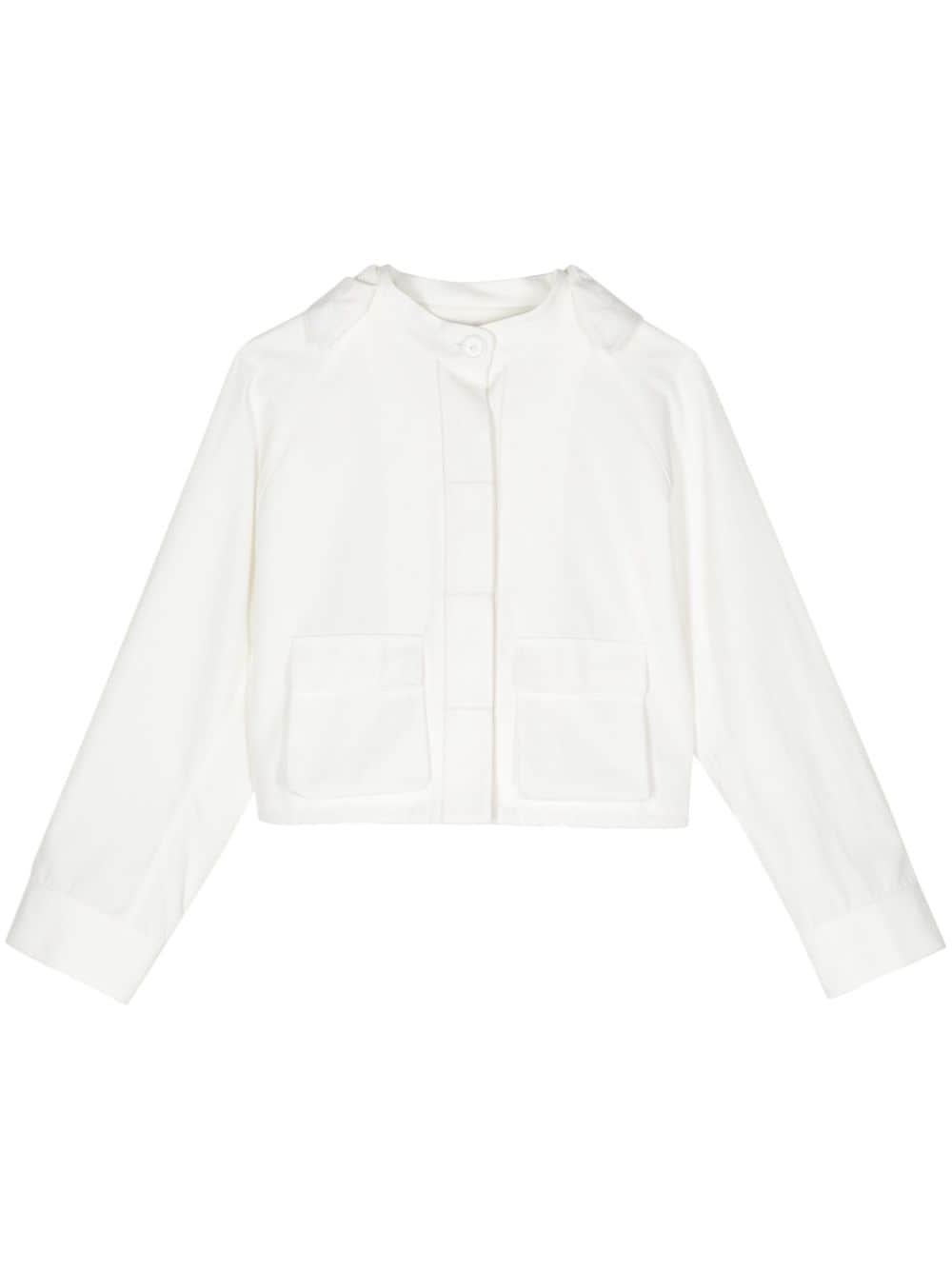 Shiatzy Chen Detachable-hood Cargo Jacket In White