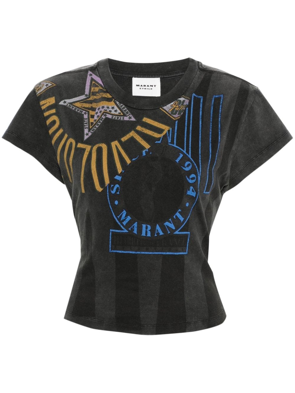 MARANT ÉTOILE T-shirt met logoprint Grijs