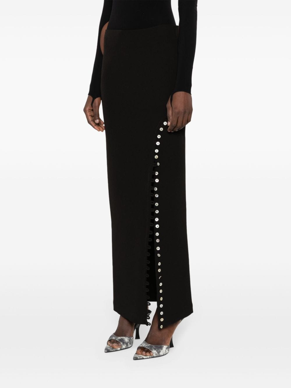 Shop Avavav Straight-hem Skirt In Black