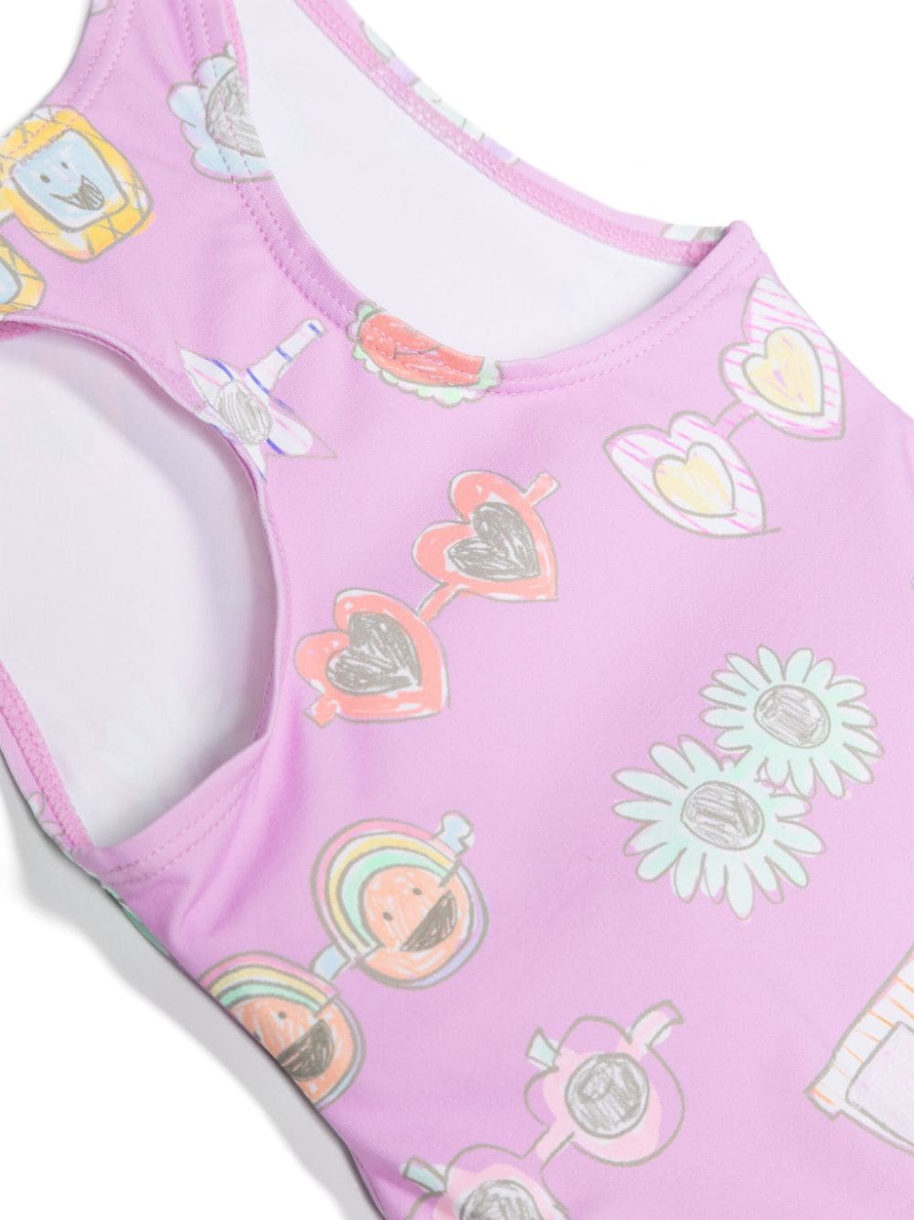 Shop Stella Mccartney Sunglasses Doodle-print Swimsuit In Pink
