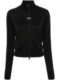 Courrèges logo-patch zip-up sweatshirt - Black