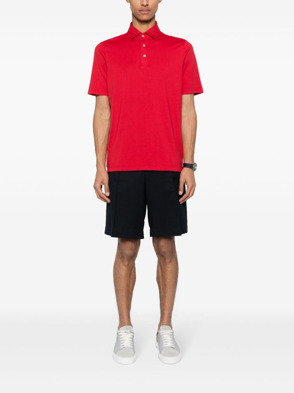 Shop Fileria Cotton Polo Shirt In Red