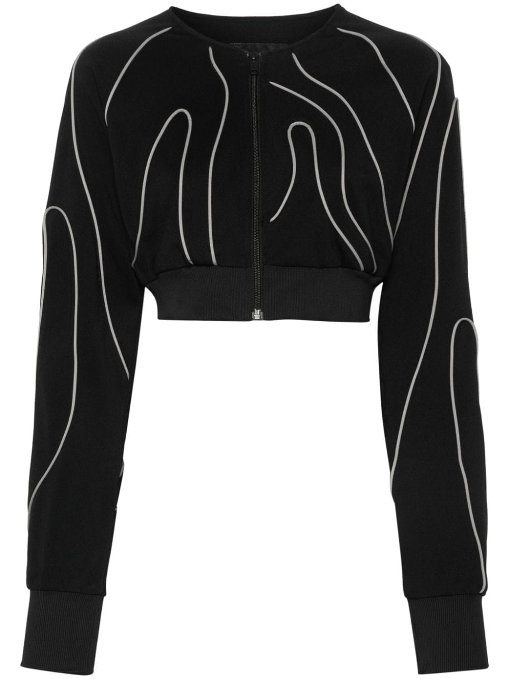 Shop Y-3 Piping-detail Cropped Jacket In Schwarz