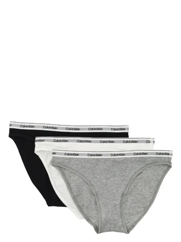 Calvin Klein logo waistband Bikini Briefs pack Of three White FARFETCH ZA