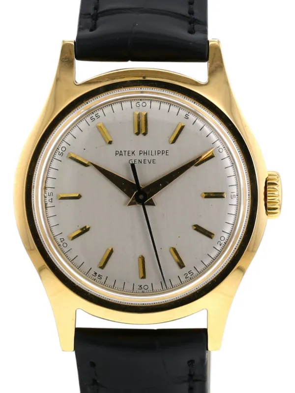 Patek Philippe 1953 pre owned Calatrava unisex Yellow Gold Leather One Size White