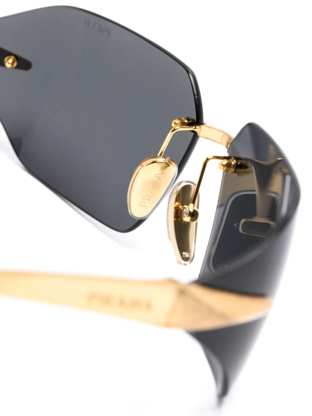 Prada Eyewear Zonnebril met rechthoekig montuur Goud