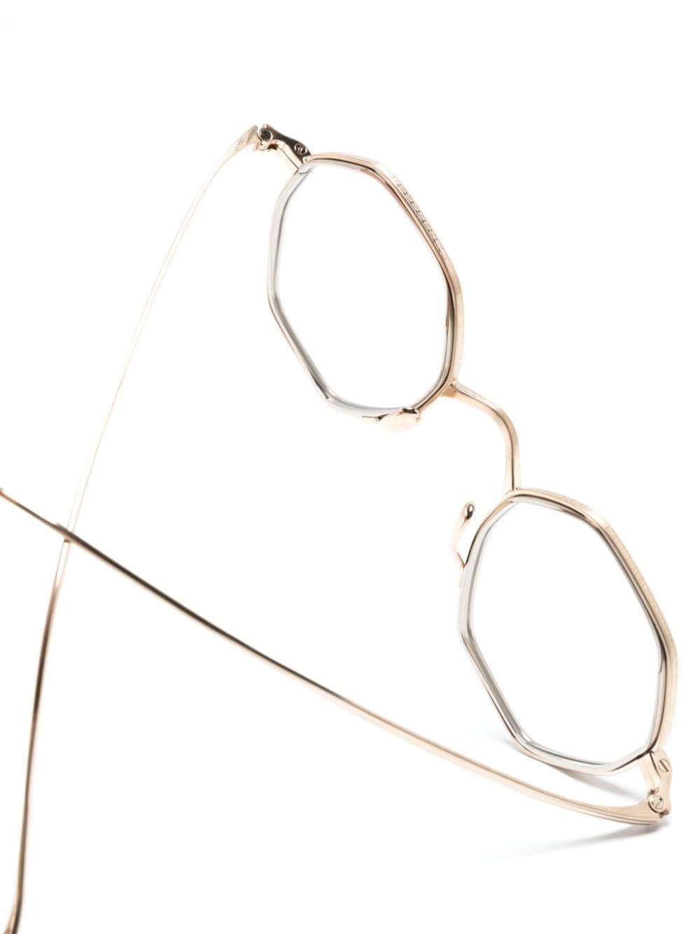 Shop Kame Mannen 1232 Geometric-frame Glasses In Gold