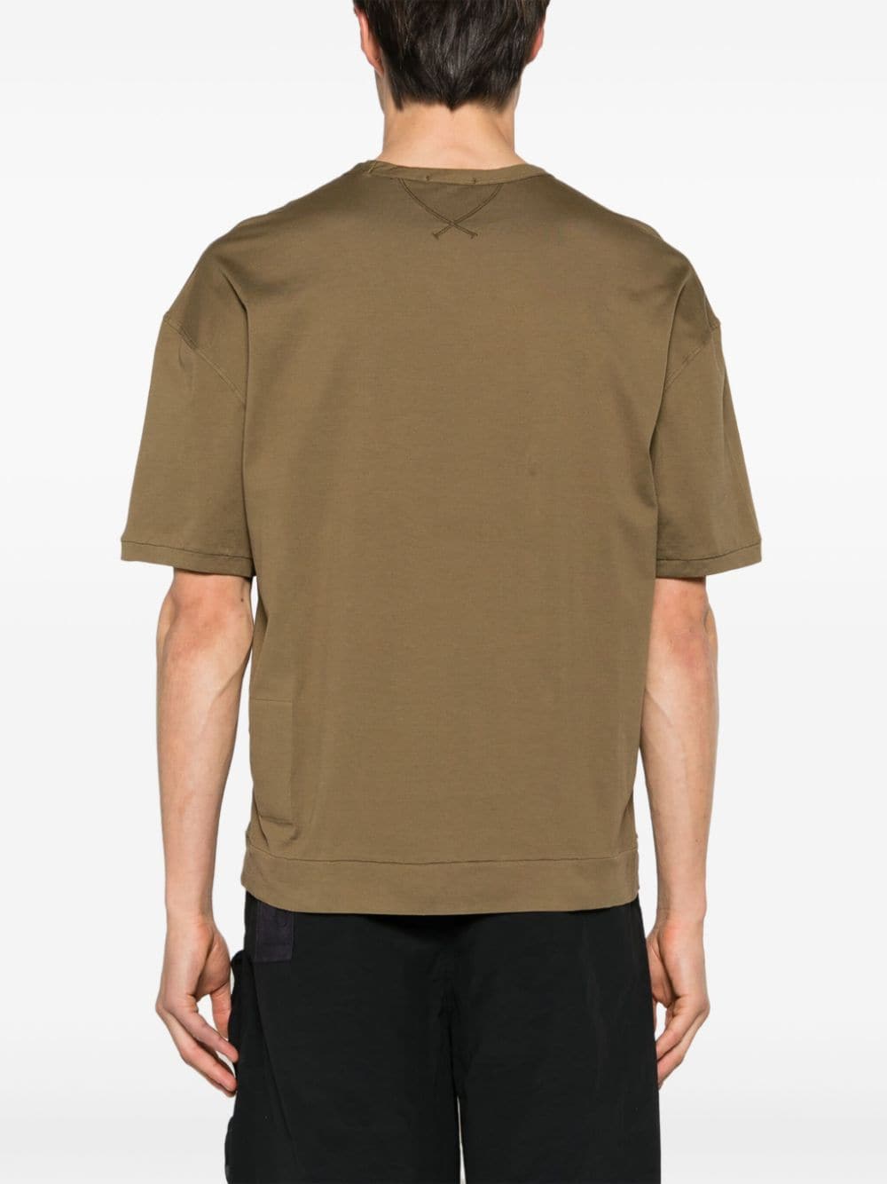 Shop Ten C Logo-embroidered Cotton T-shirt In Brown