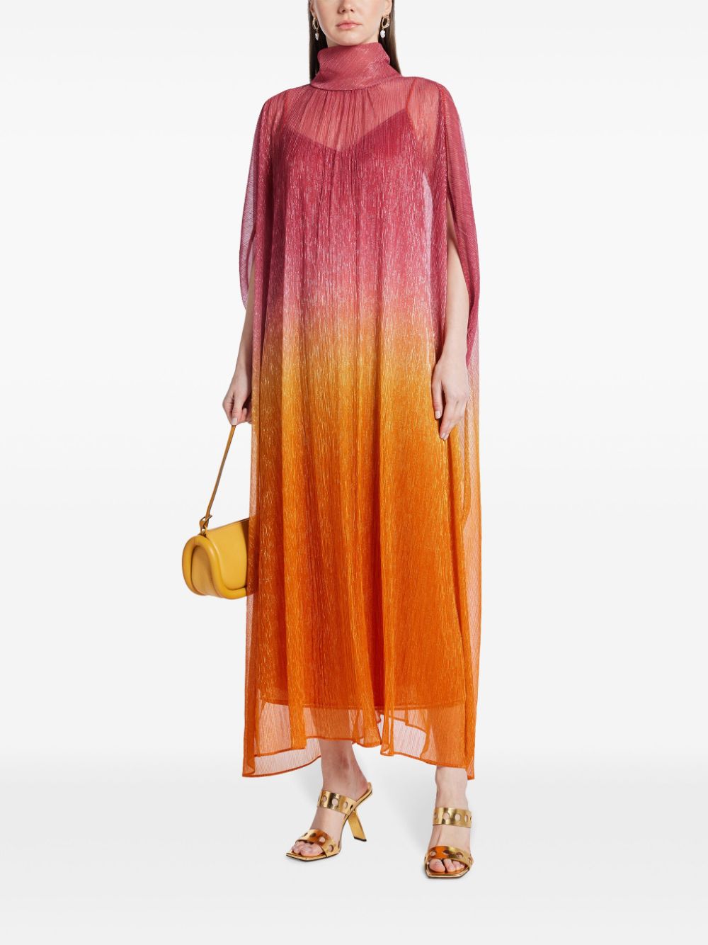 Shop Talbot Runhof Gradient-effect Kaftan Dress In Orange
