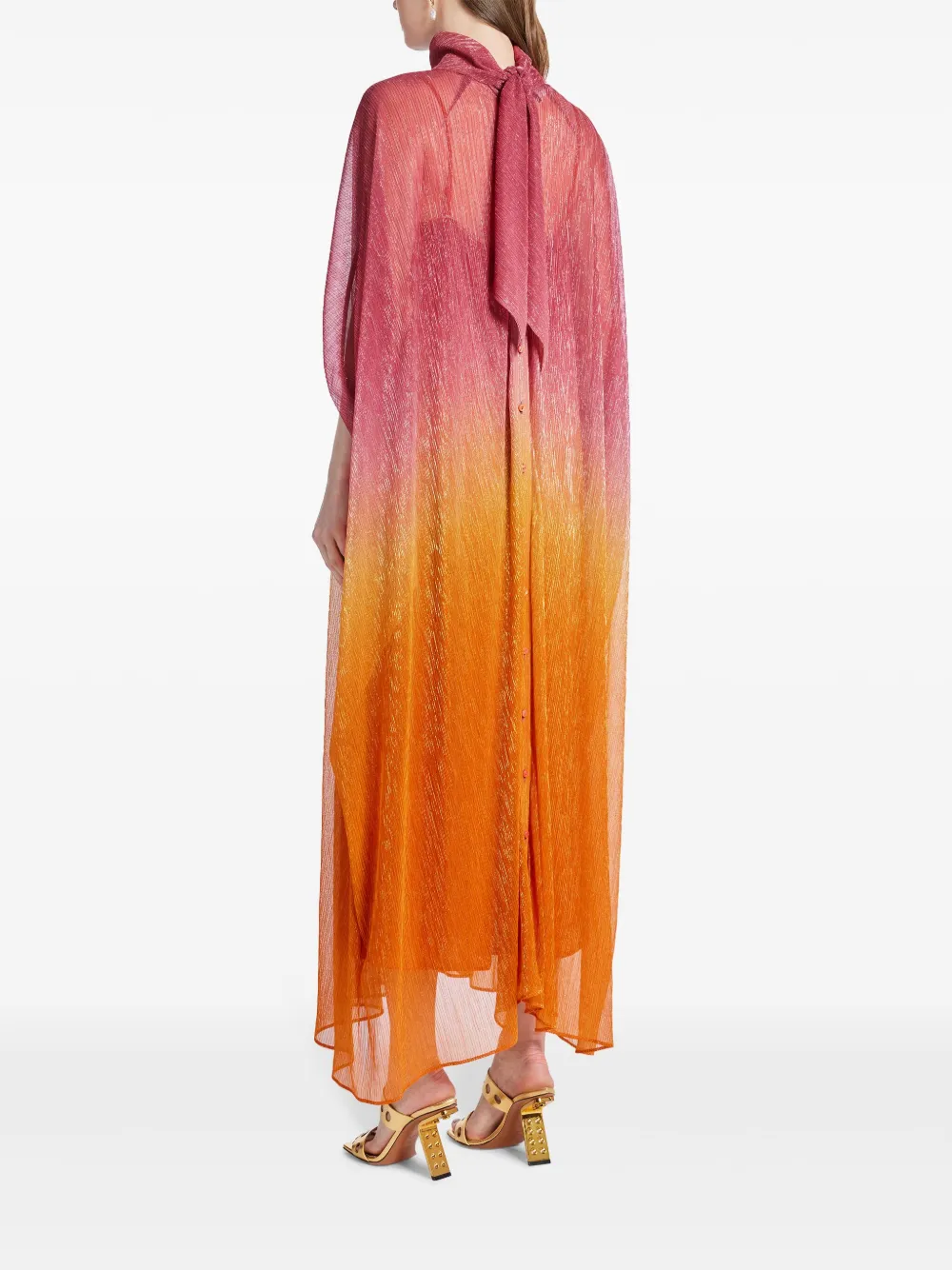 Shop Talbot Runhof Gradient-effect Kaftan Dress In Orange