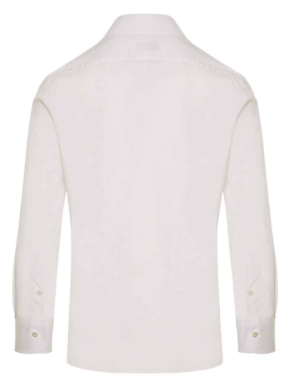 Shop Barba Spread Collar Shirt In White