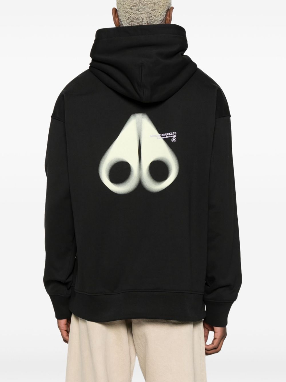 Moose Knuckles Katoenen hoodie met logoprint Zwart
