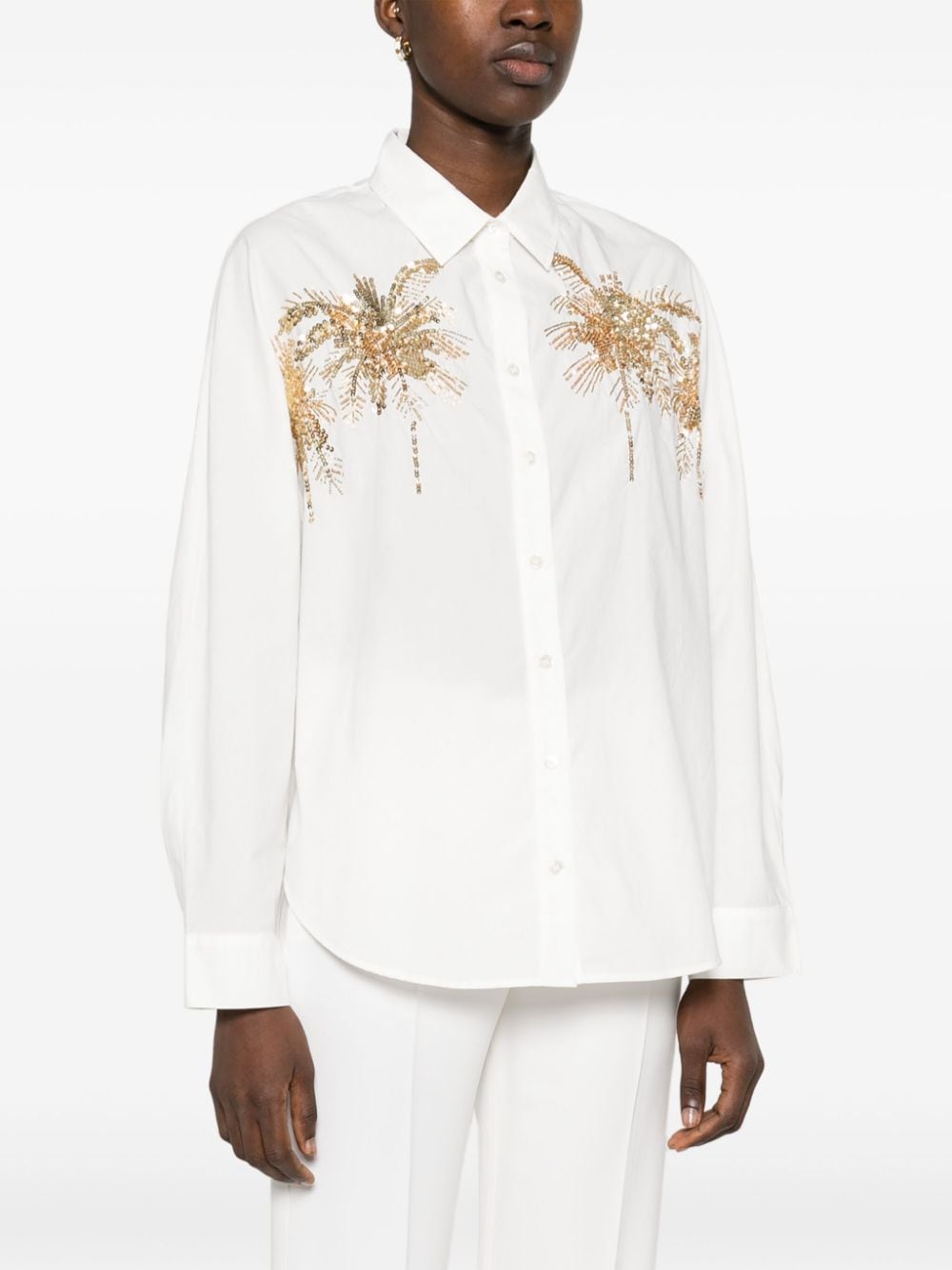 Shop Essentiel Antwerp Fresh Sequin-embellished Shirt In White