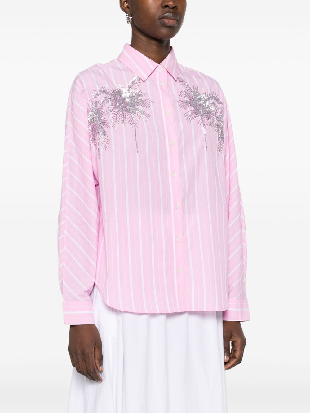 Shop Essentiel Antwerp Fresh Sequin-embellished Shirt In Pink