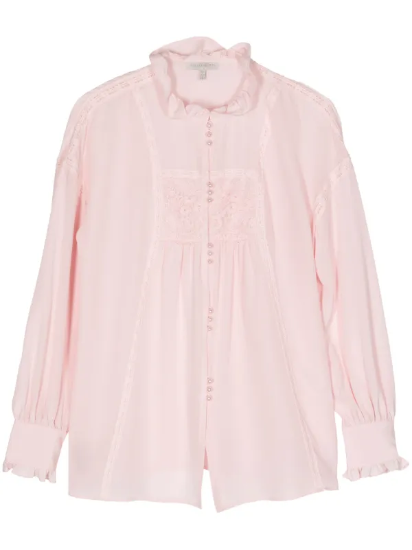 SHIATZY CHEN シアーレース シルクブラウス | ピンク | FARFETCH JP