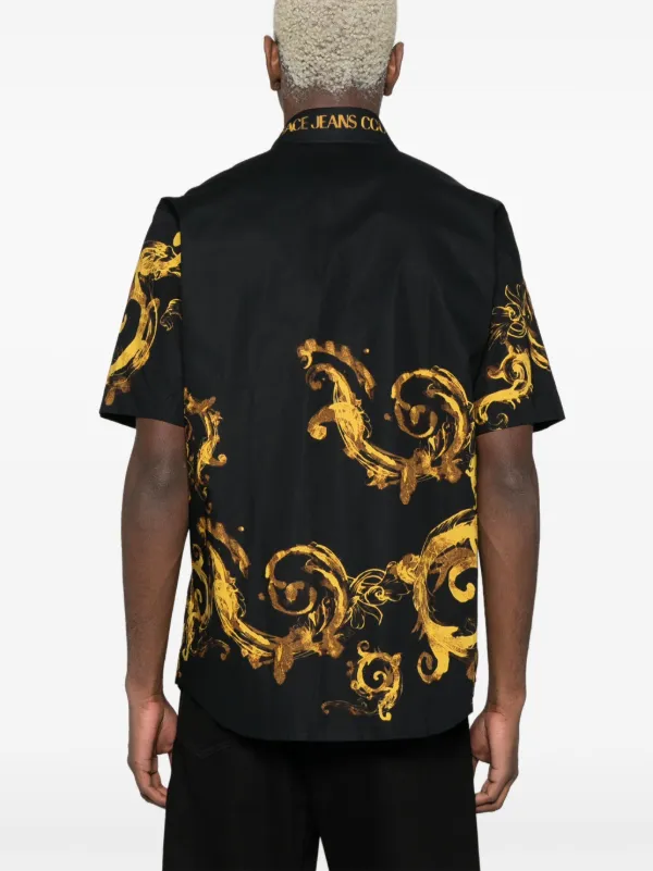 【Versace JEANS】コットン Tシャツ ☆海外限定☆ Black/Gold Versace Jeans // Tiger T-Shirt // Black (XL) - Versace