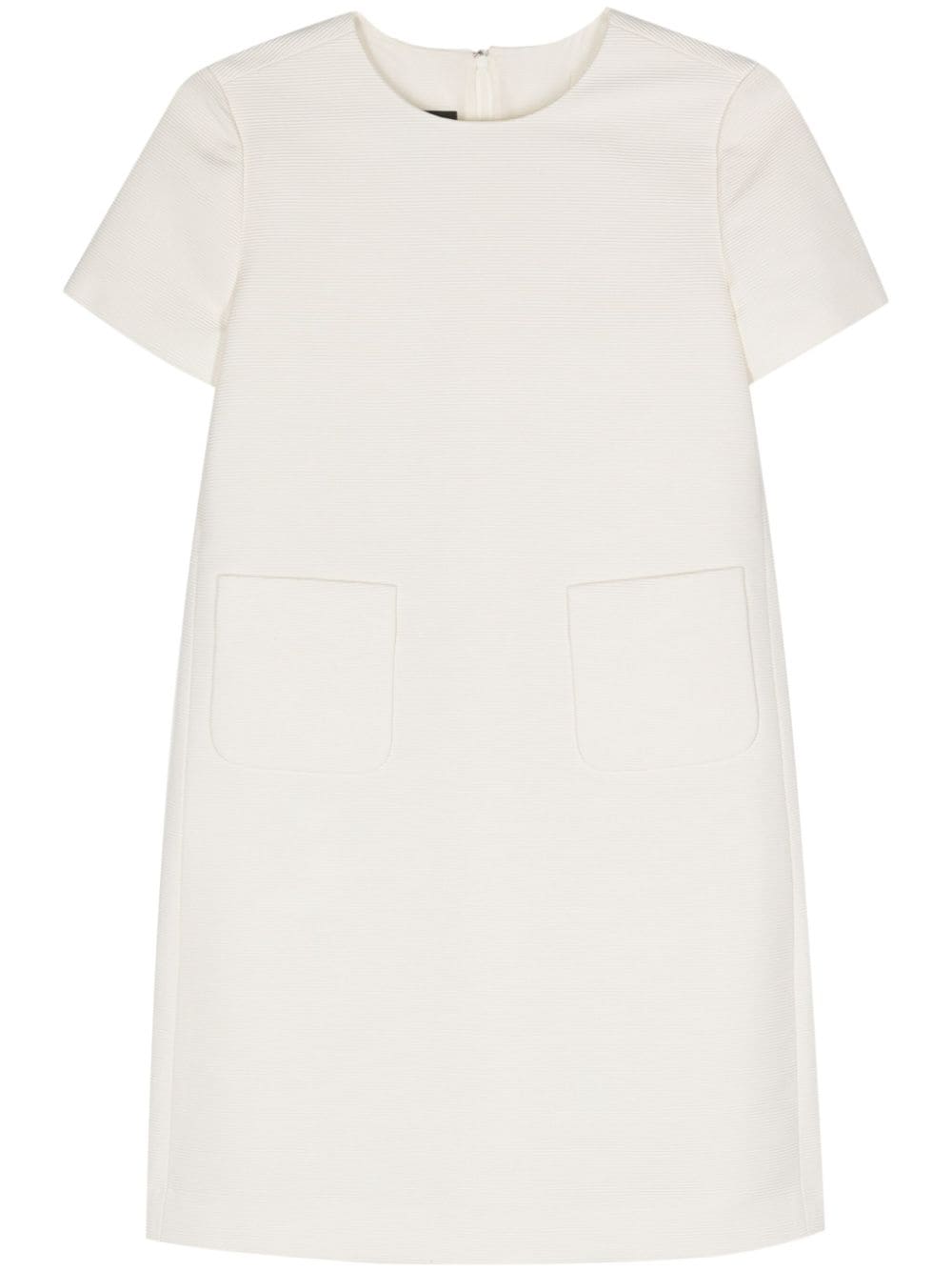 Emporio Armani Ribbed Mini Dress In White