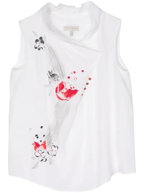 SHIATZY CHEN chaleco de seda con estampado floral