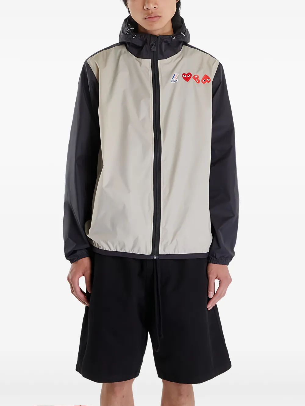 Comme Des Garçons Play x K-Way Claude hooded jacket | Neutrals | Image 1