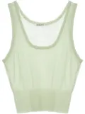 Auralee sheer knitted tank top - Green