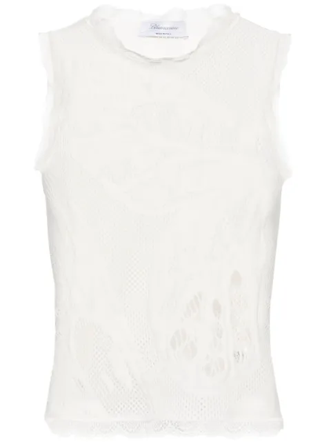 Blumarine lace-trim tank top