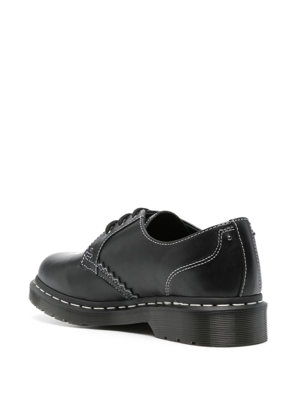 Shop Dr. Martens' Contrast-stitching Leather Derby Shoes In Black
