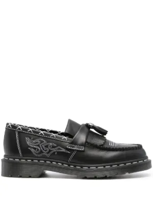 Dr. Martens 黒 レザー ローファー フリンジ 26 Dr.Martens ドクターマーチン レザー タッセル ローファー