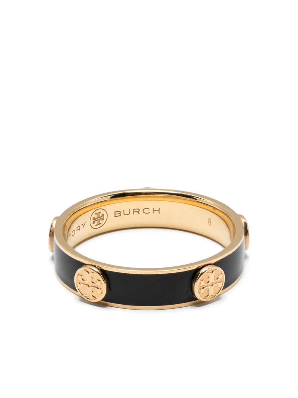 Tory Burch モノグラム エナメルリング - ブラック Tory Burch モノグラム エナメルリング - ブラック