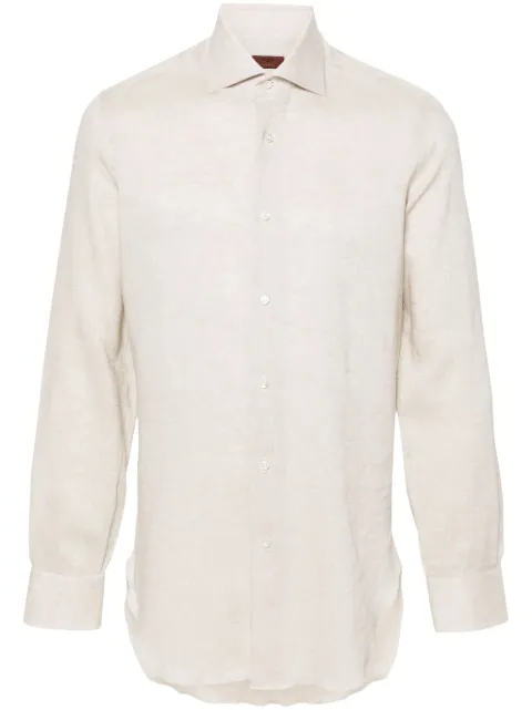 Barba long-sleeve linen shirt