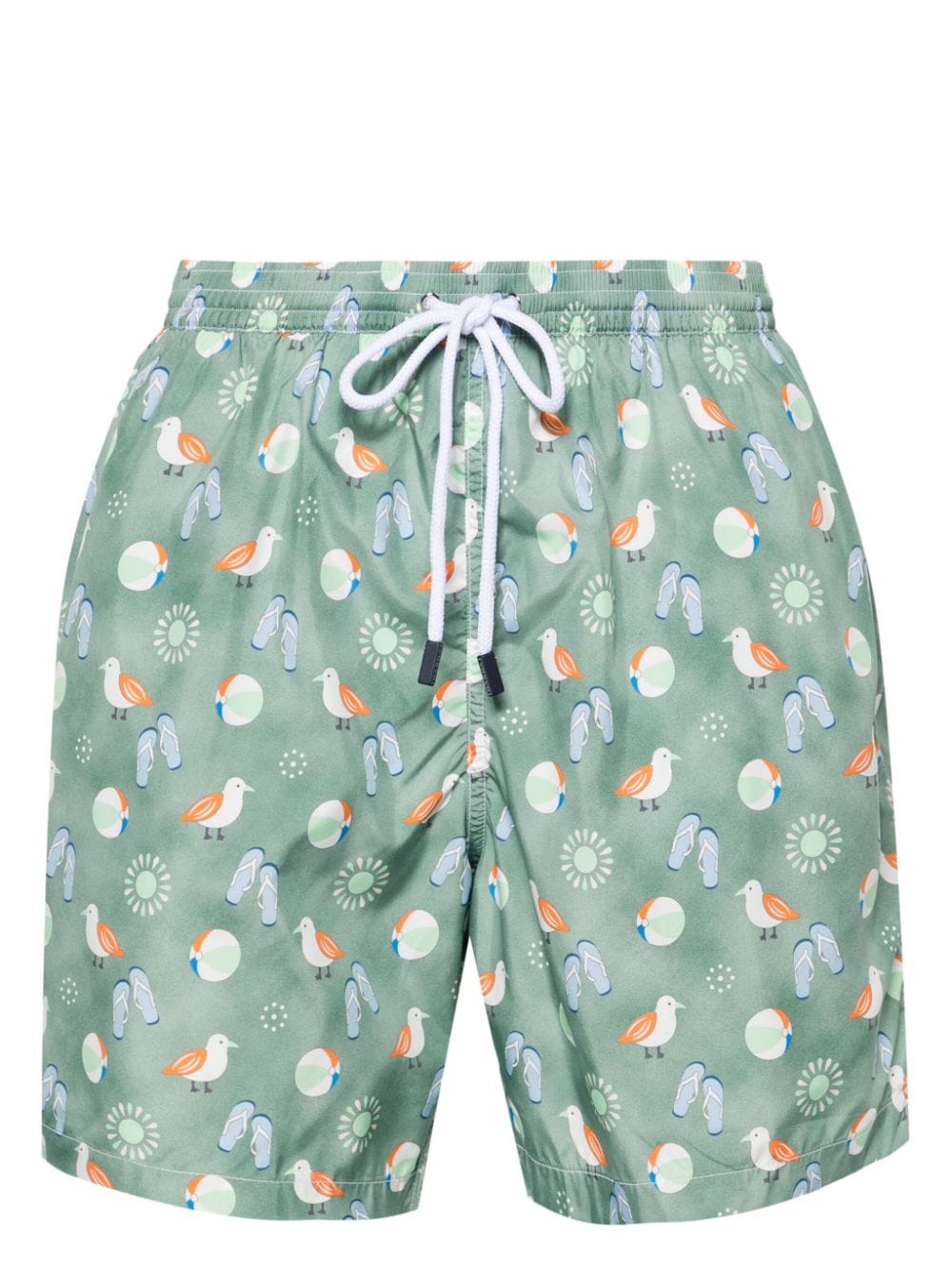 Barba graphic-print swim shorts Groen