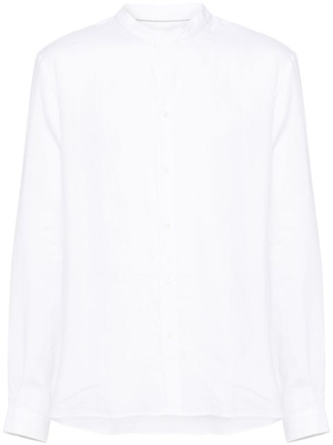 Brunello Cucinelli band-collar hemp shirt Men