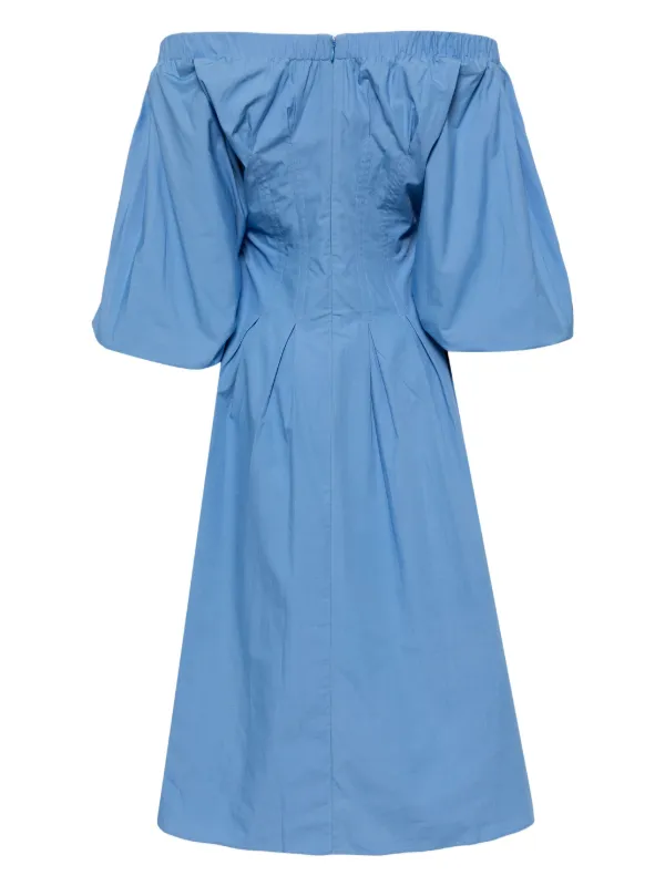 Rejina Pyo puff-sleeved off-shoulder Dress | Blue | FARFETCH OM