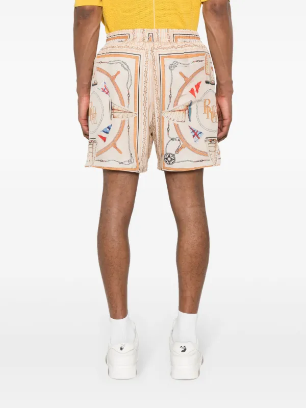 RHUDE Nautica Silk Shorts | Neutrals | FARFETCH
