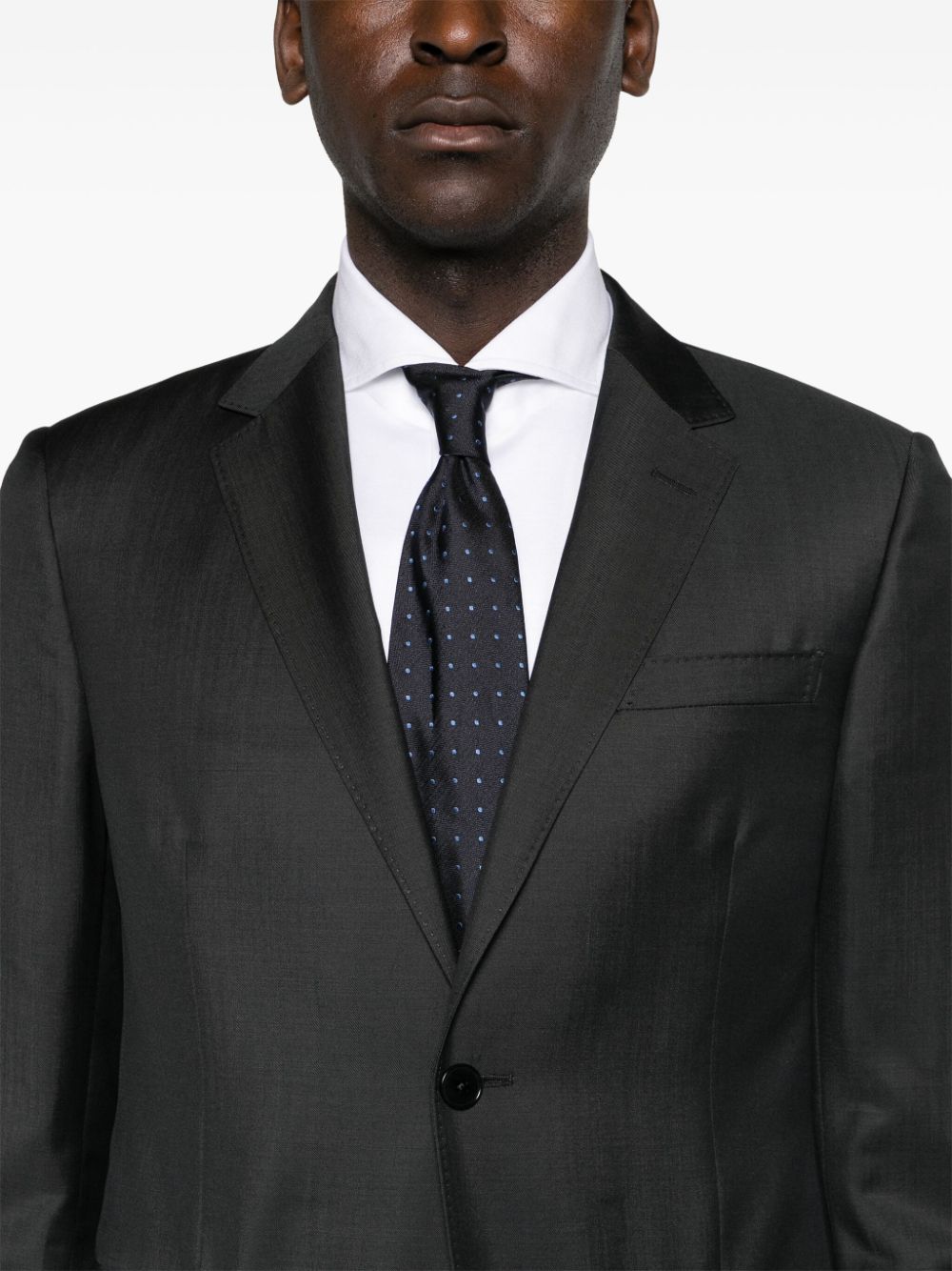 Shop Zegna Single-breasted Wool-blend Suit In Grey
