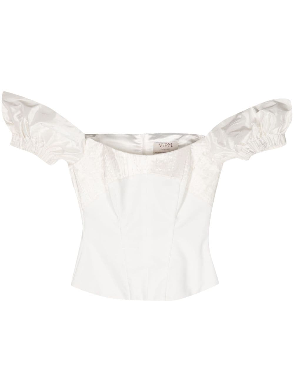 V:pm Atelier Paloma Off-shoulder Corset Top In White