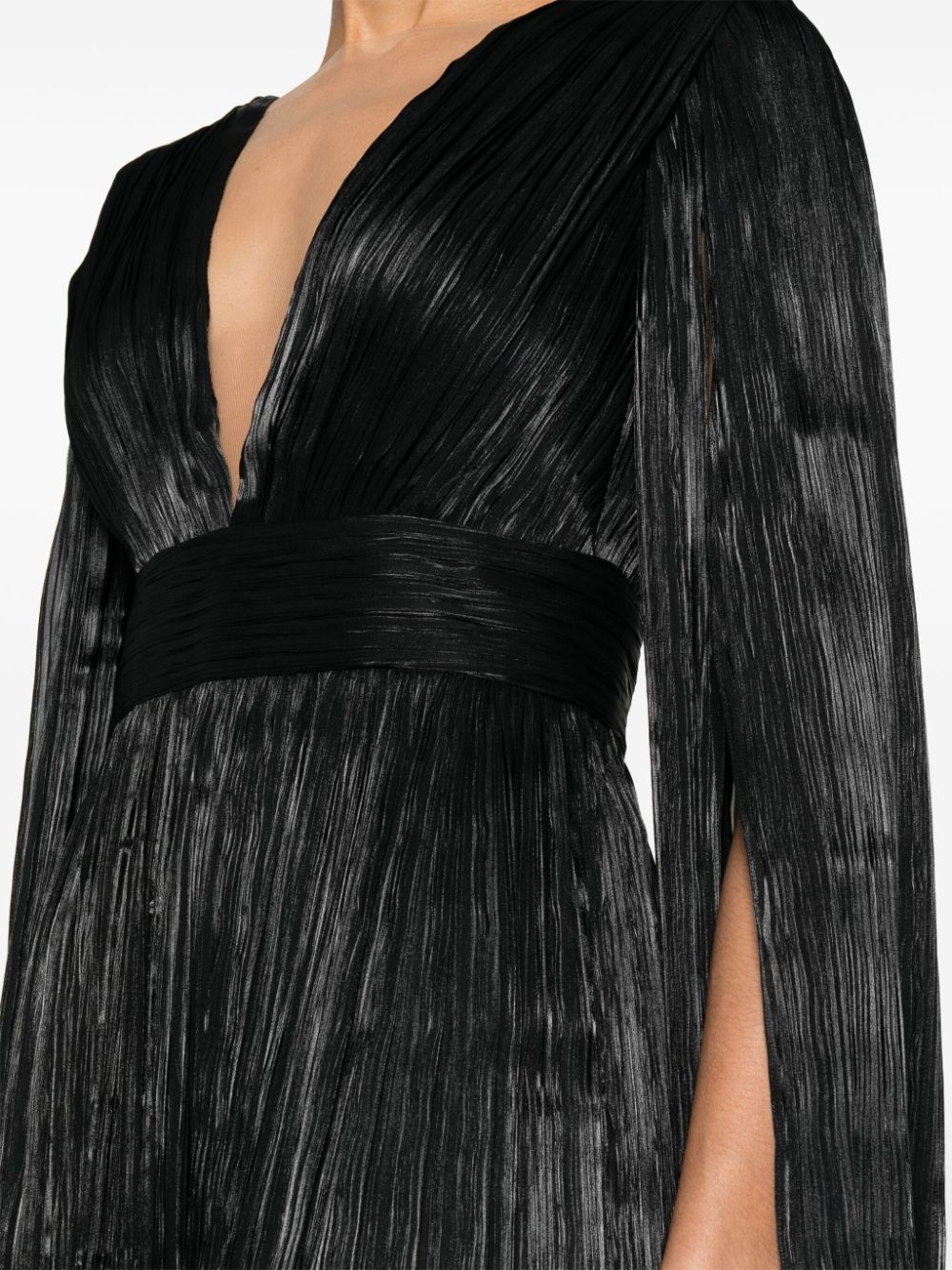 Shop V:pm Atelier Eva Plissé Maxi Dress In Black