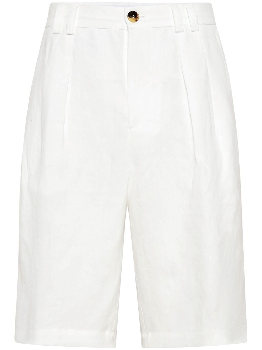 Image 1 of Brunello Cucinelli pleated linen bermuda shorts
