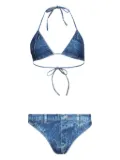 Balenciaga Trompe l'Oeil denim-effect bikini - Blue