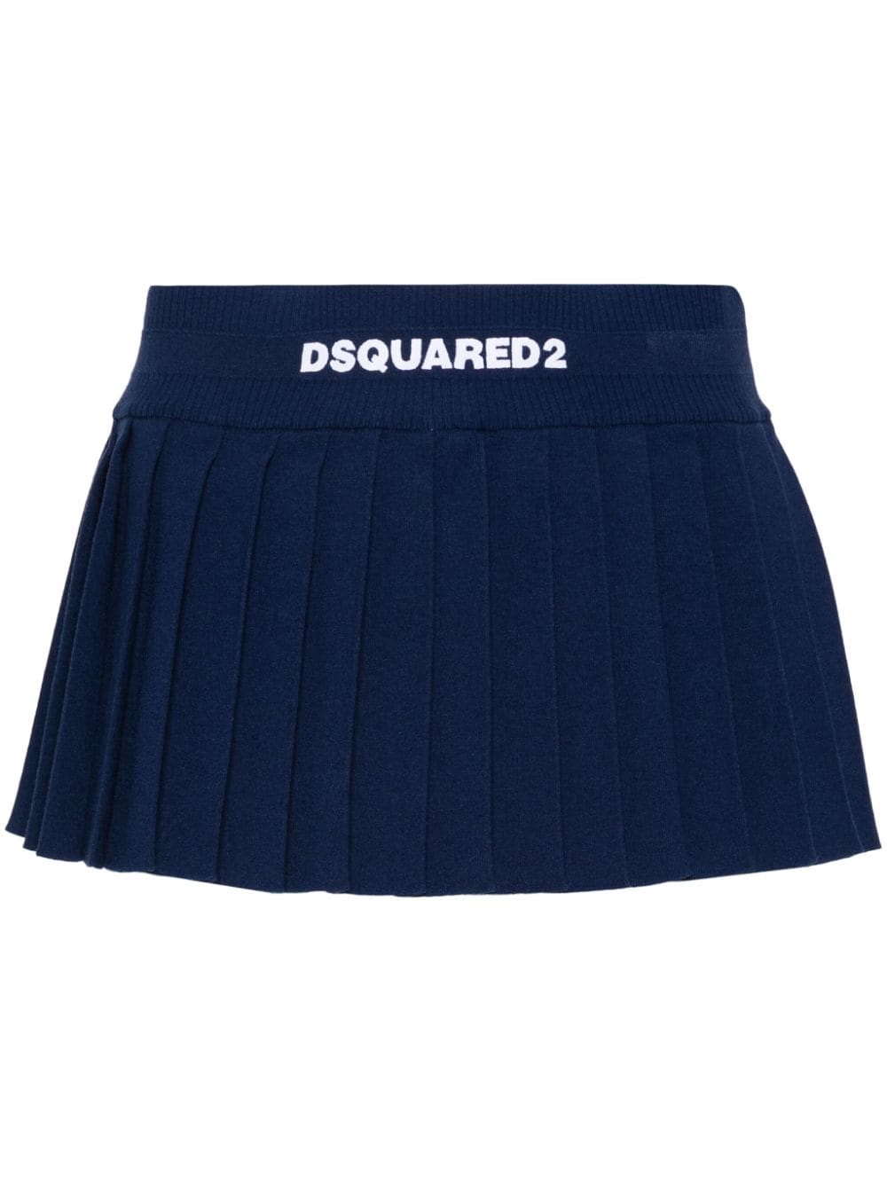 Dsquared2 logo-embroidered pleated mini skirt - Blu
