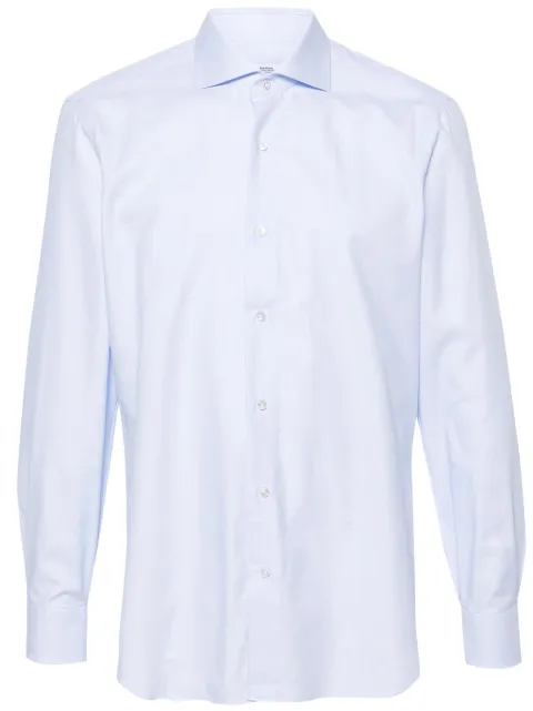 Barba jacquard cotton shirt