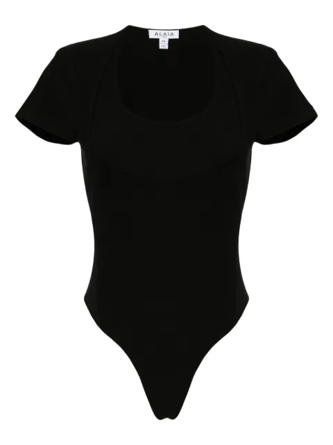 Alaïa Body de algodão mangas curtas